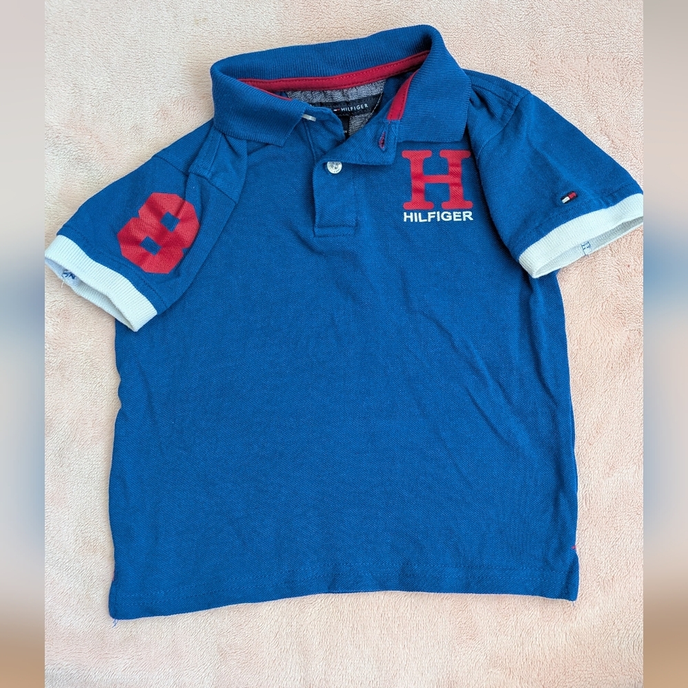 Tommy Hilfiger Kids Blue Polo Shirt. Size 3T